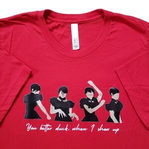 Wednesday Addams Goo Goo Muck Dance Sz Medium Mens 100% Cotton Red T-Shirt